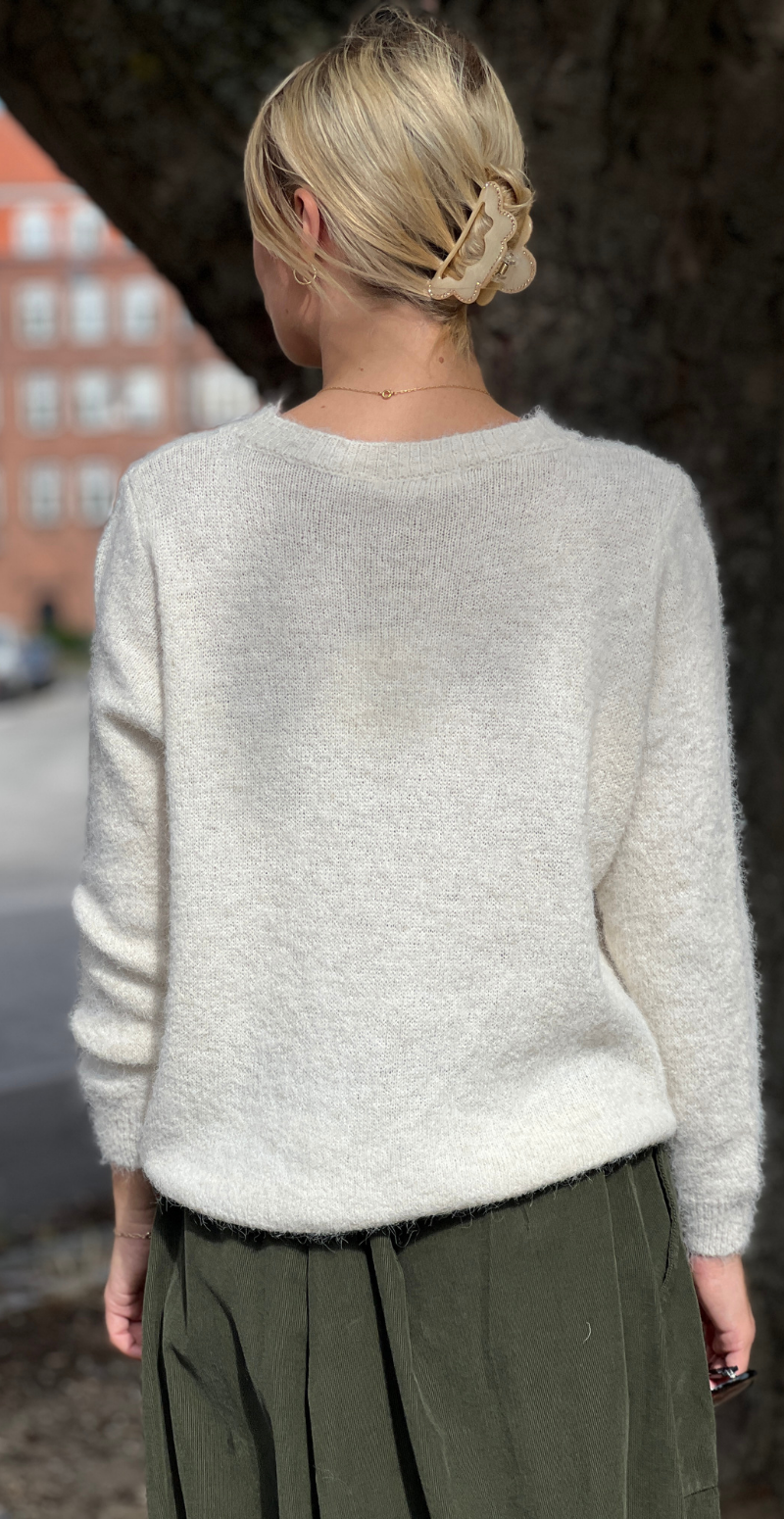 Tine strik med gravhund beige LikeLondon