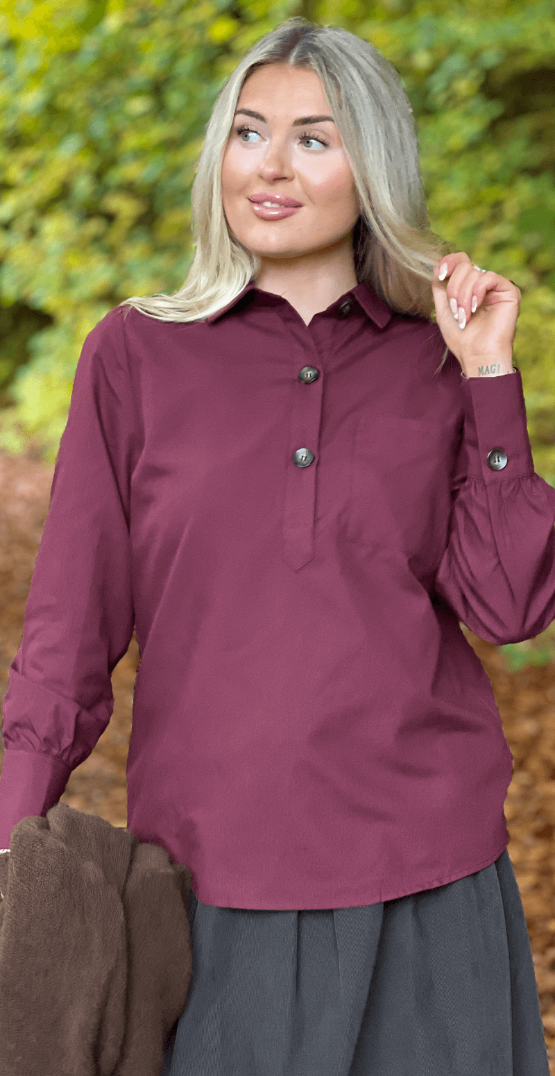 Flynn skjorte med stolpelukning port royale