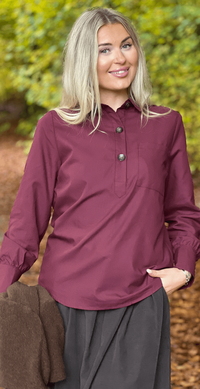 Flynn skjorte med stolpelukning port royale