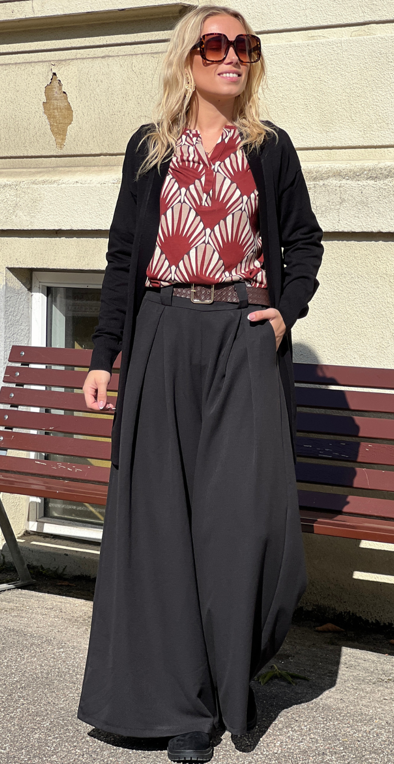 Morla lang cardigan med lange ærmer sort b.young