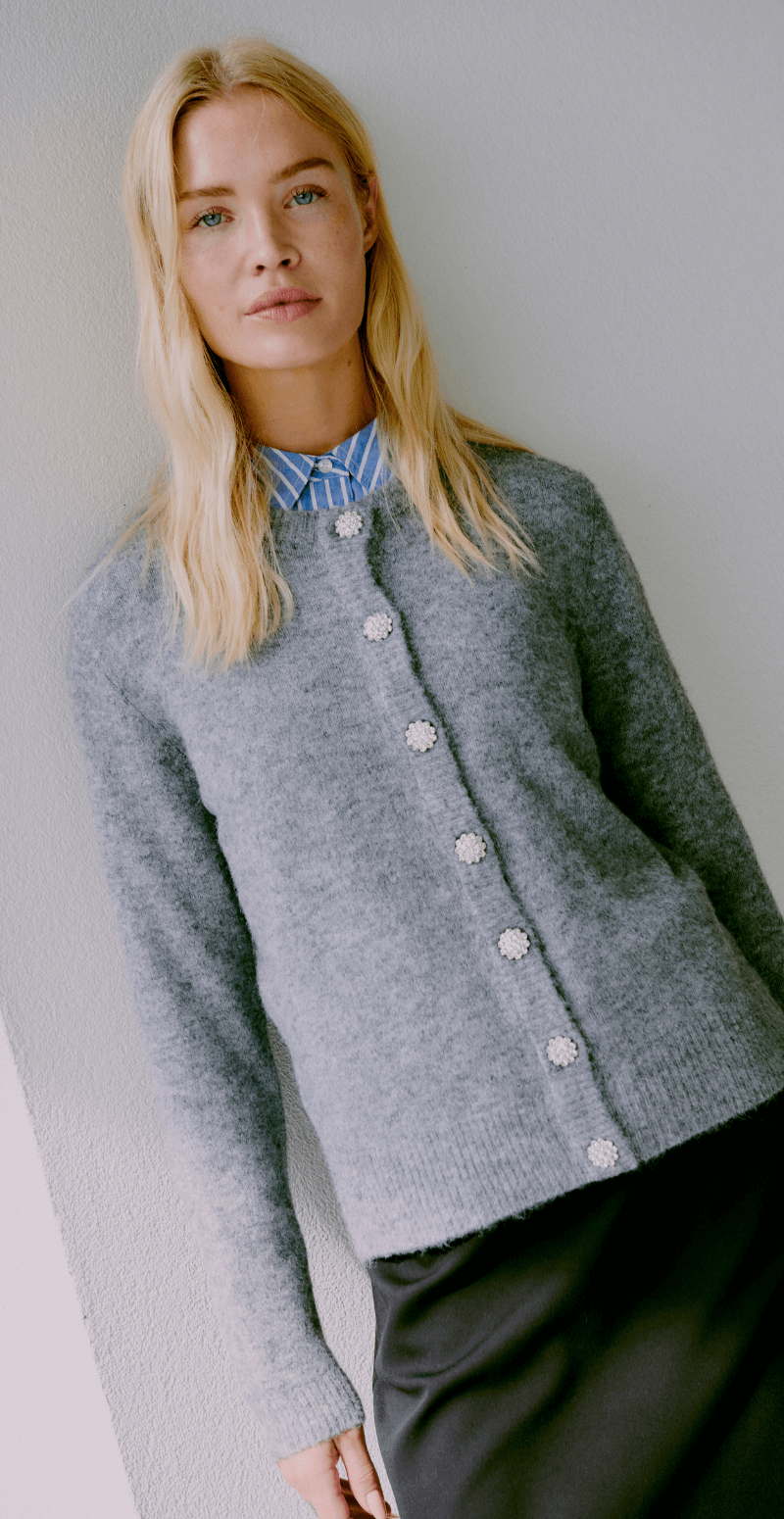 Minna cardigan mid grey melange