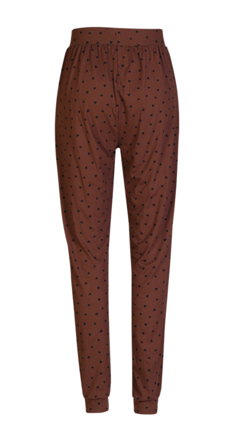Alma bukser med hjerter brown black heart Liberté