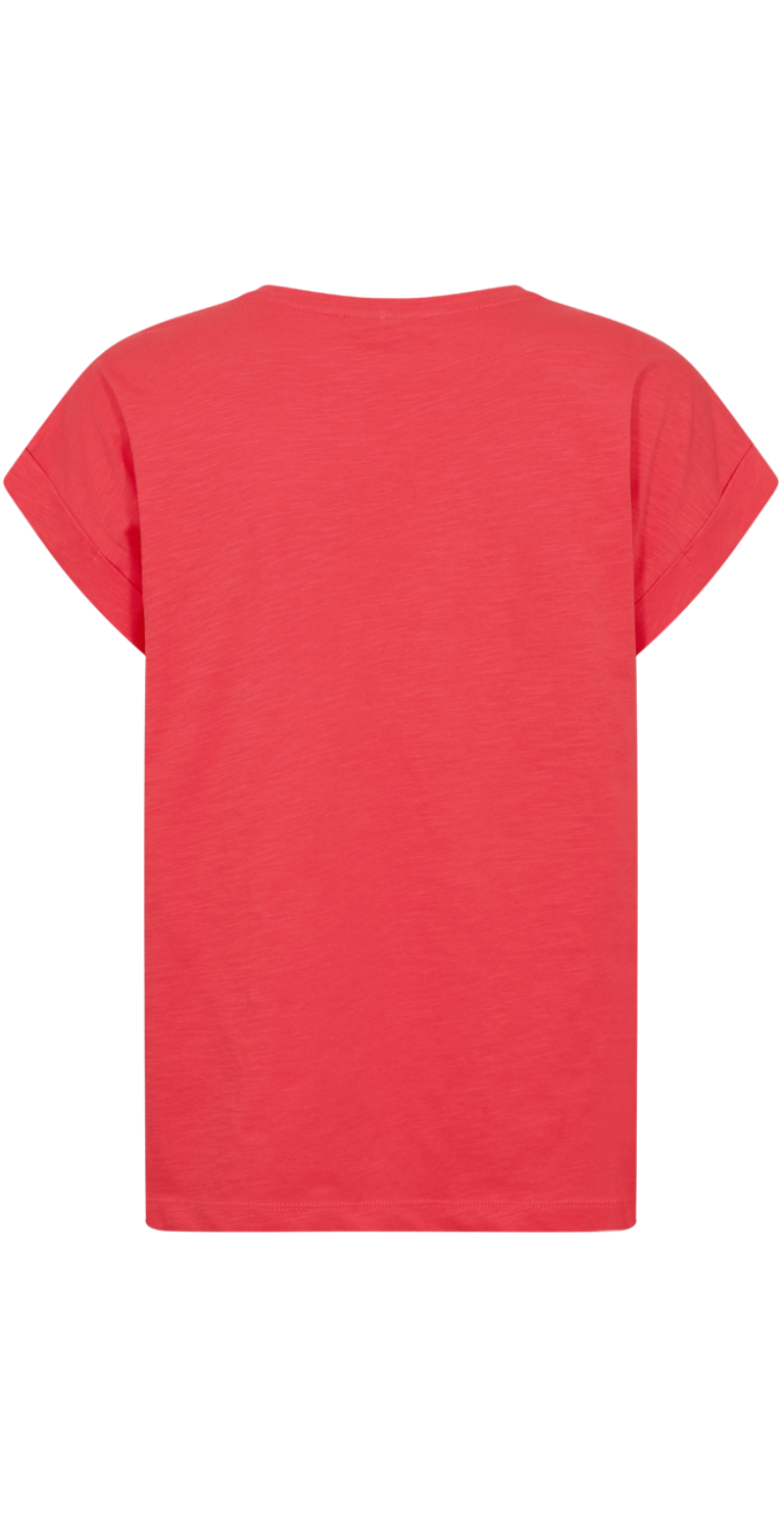 Viva T-shirt med v-hals og lomme bittersweet