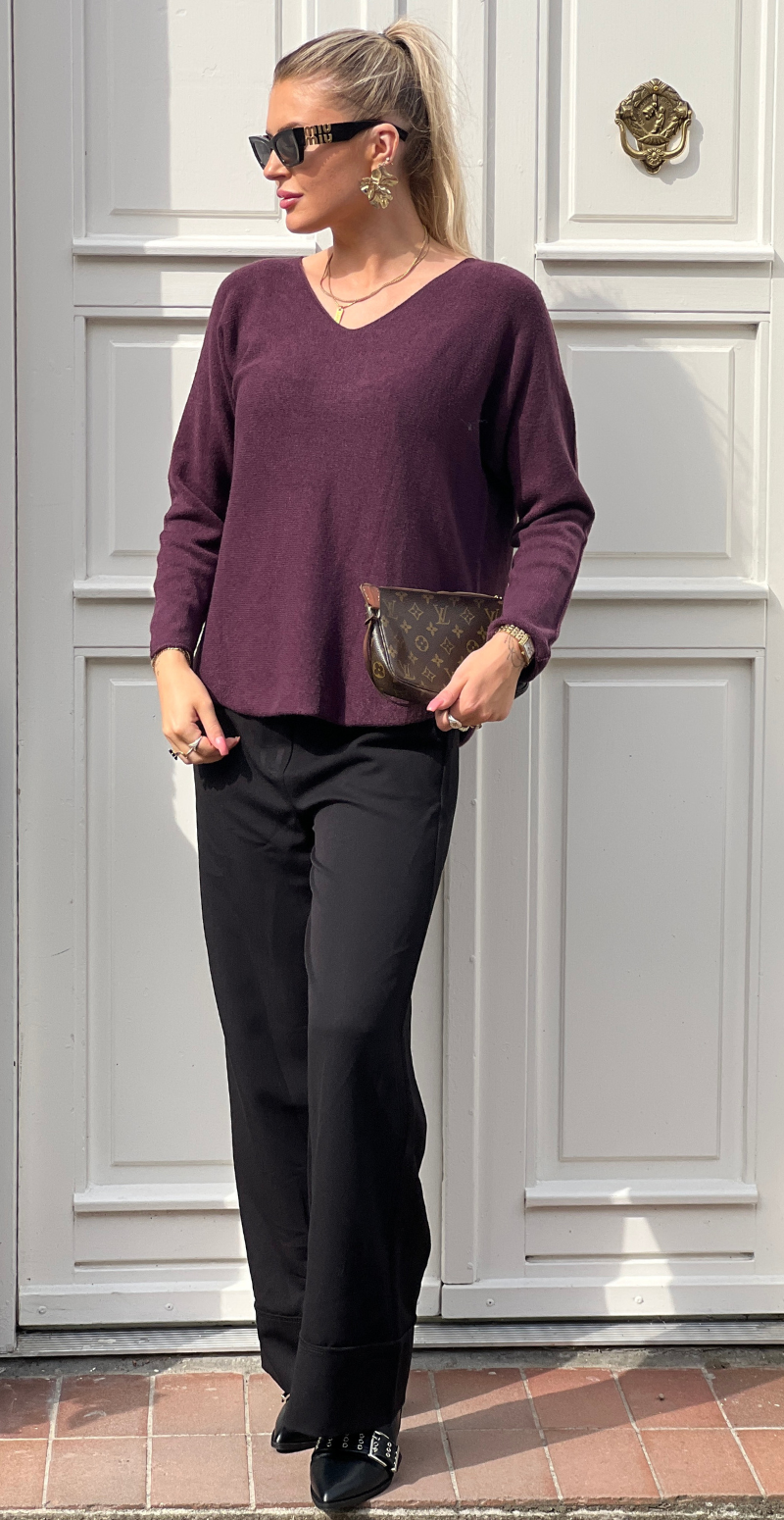 Inga blød strikbluse med v-hals morgana LikeLondon