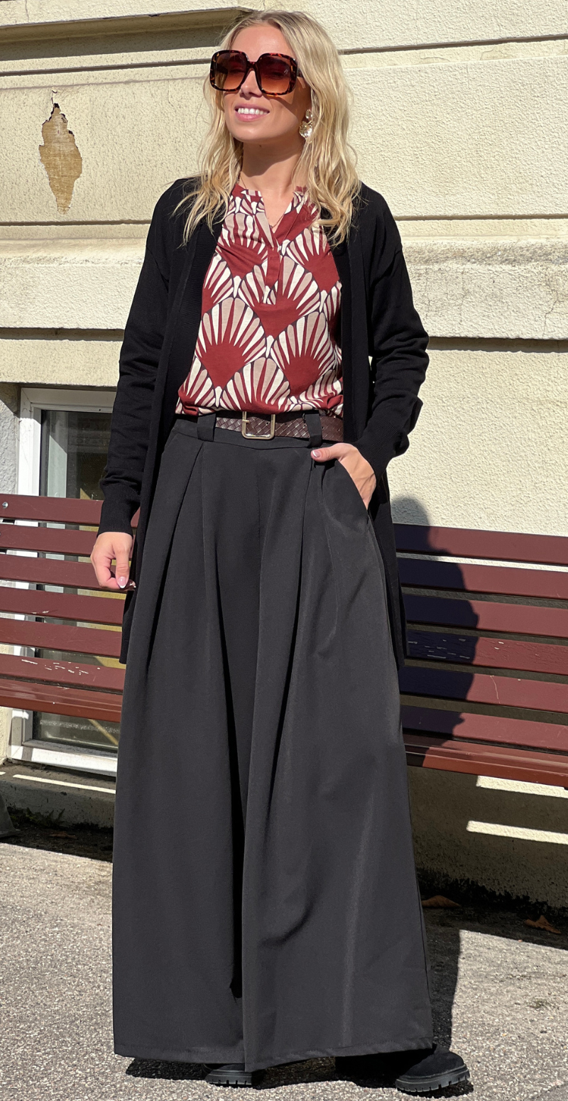Morla lang cardigan med lange ærmer sort b.young
