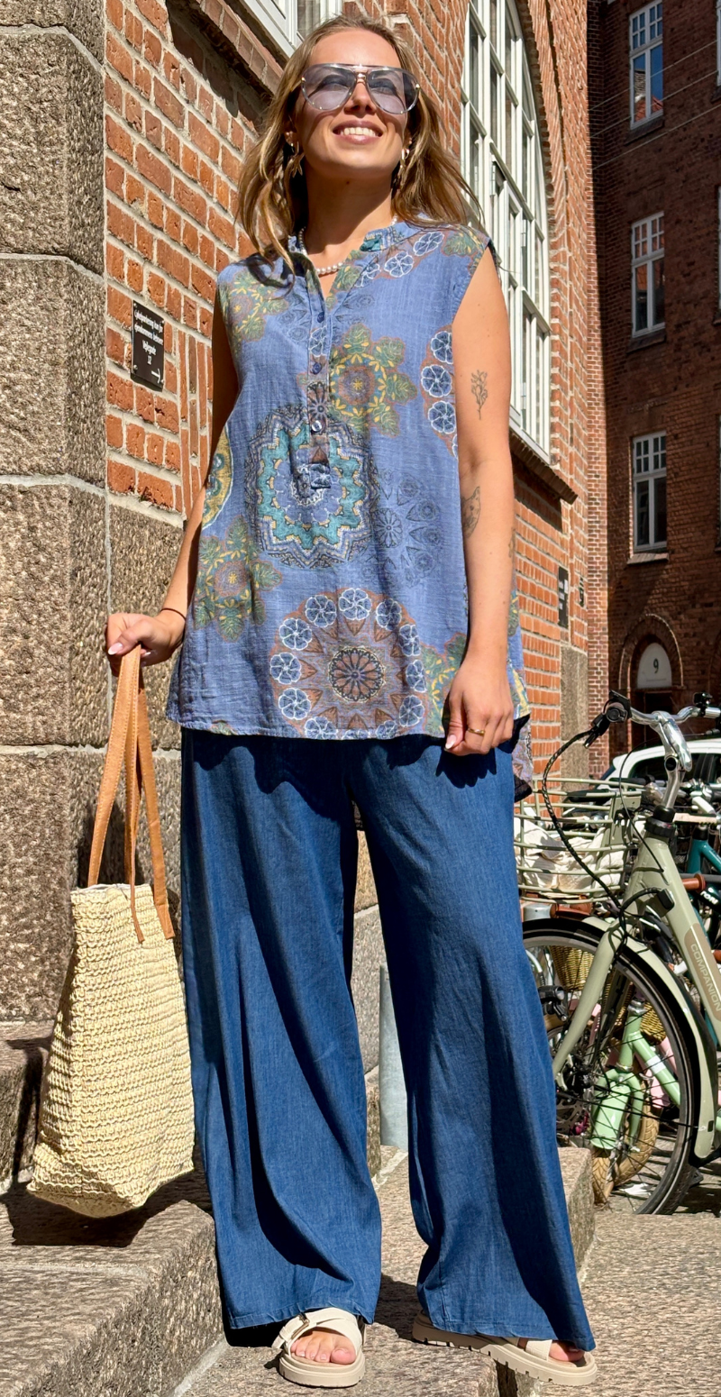 Manja denimbukser med pynteknapper og lommer denim LikeLondon