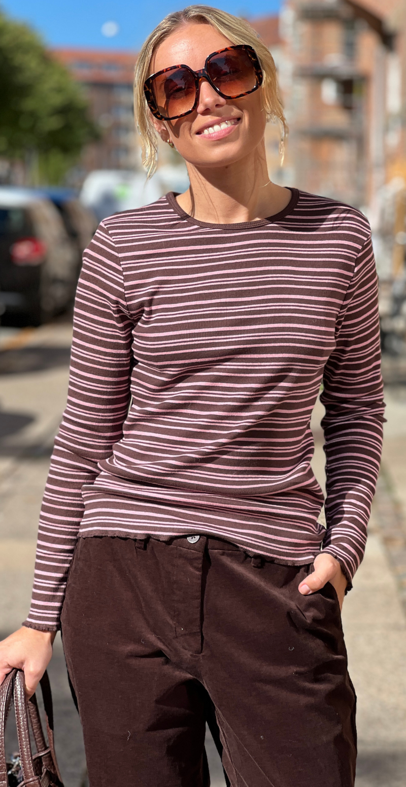 Tone langærmet t-shirt Java/Polignac stripe B.Young
