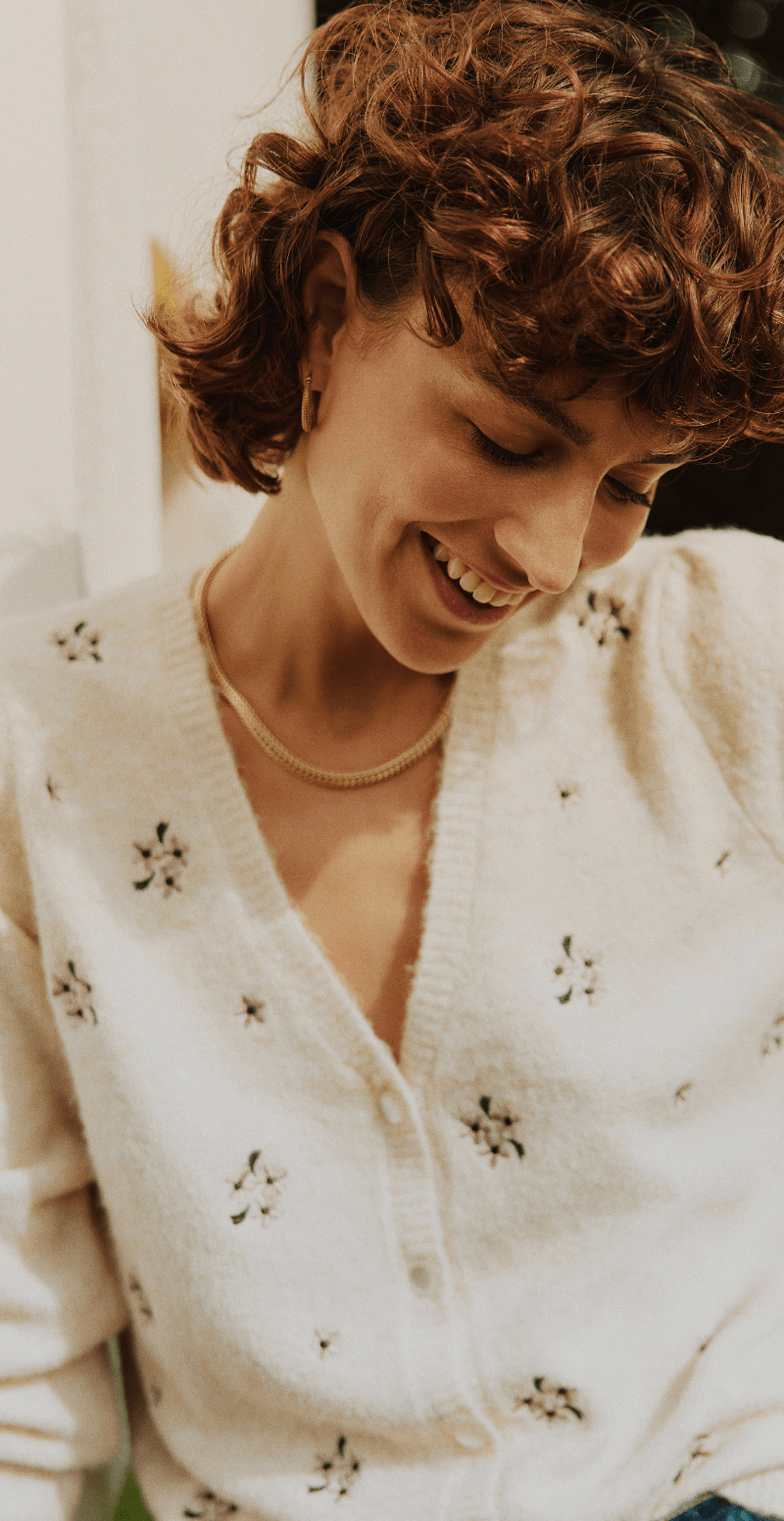 Omea cardigan birch melange