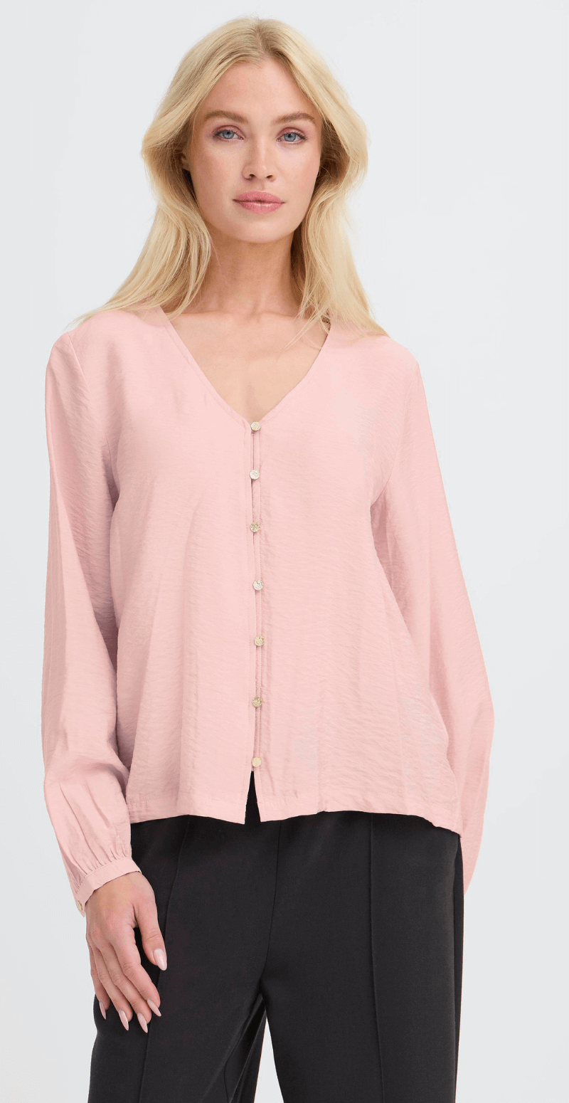 Fara bluse med guldknapper zephyr