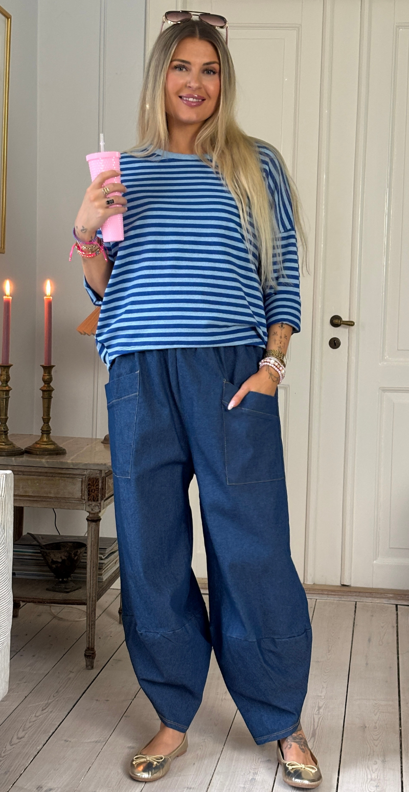 Forudbestil uge 9 Rosia denimbukser med slids og lommer foran dark blue LikeLondon