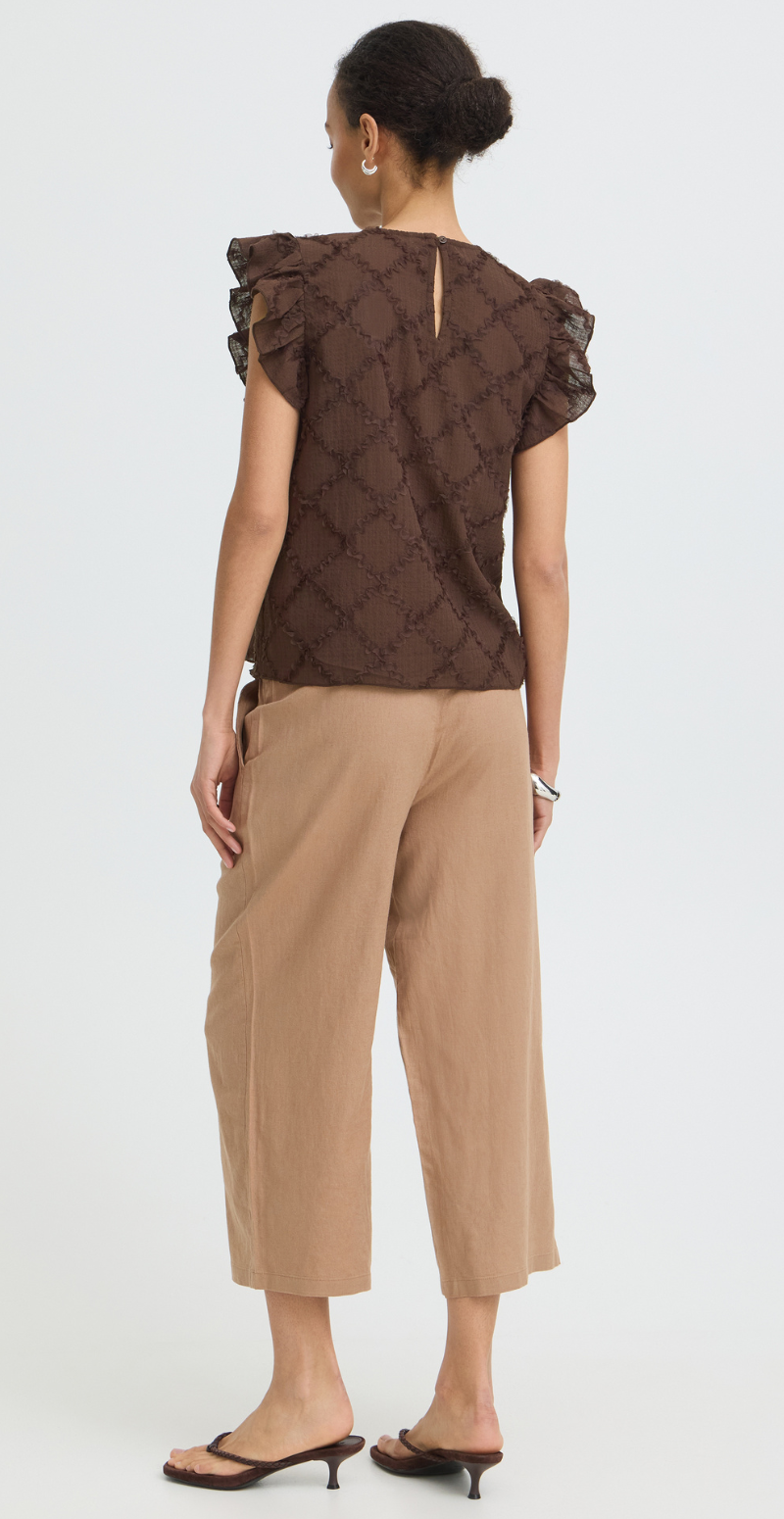 Ilianna bluse med flæsedetaljer french roast B.young