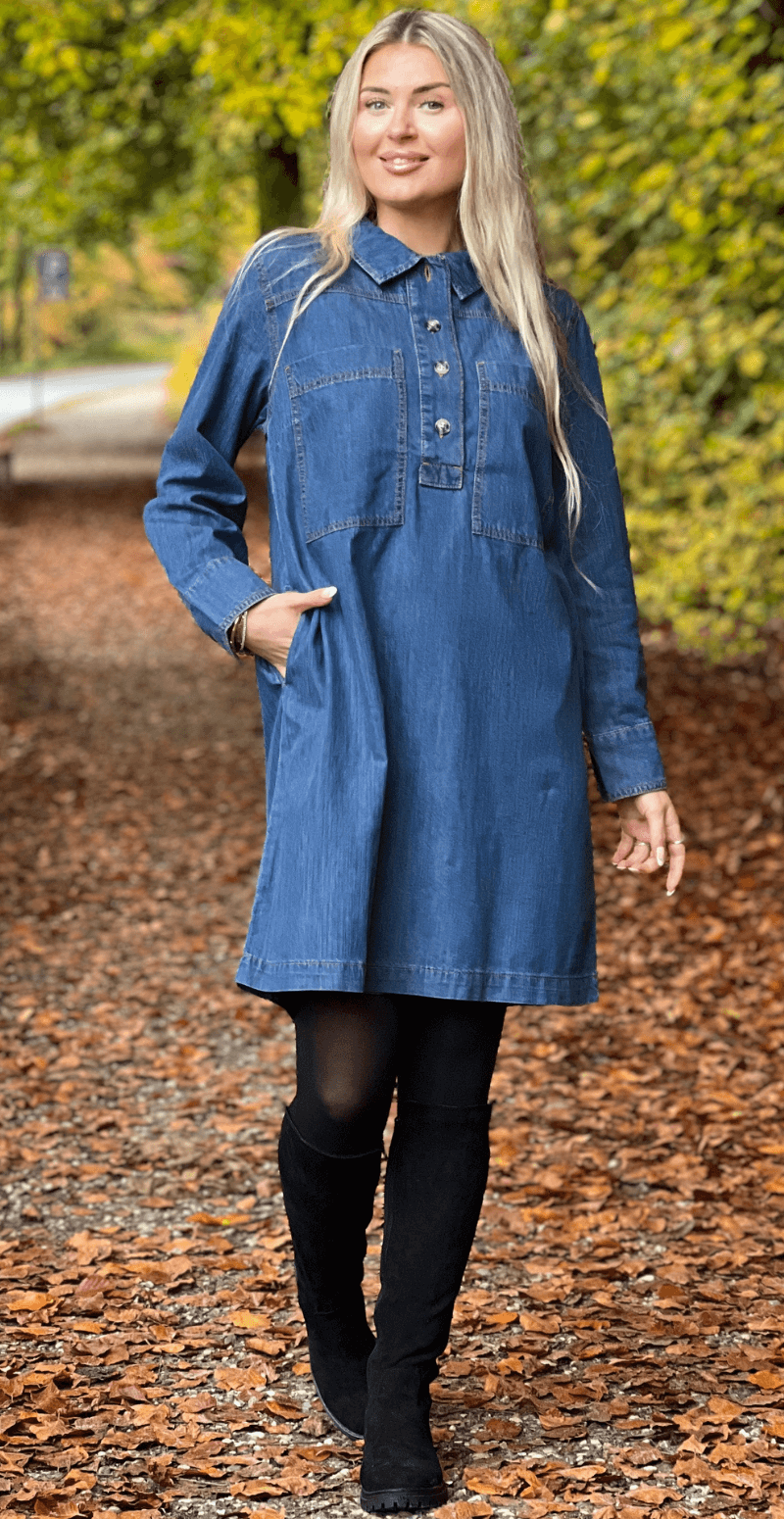 Zaman kjole medium blue denim