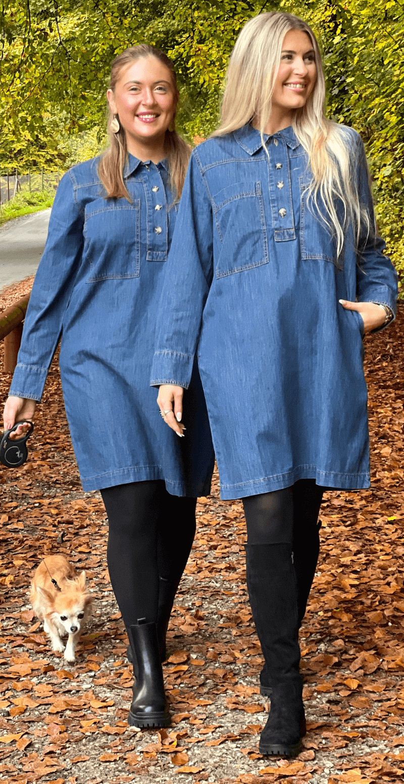 Zaman kjole medium blue denim