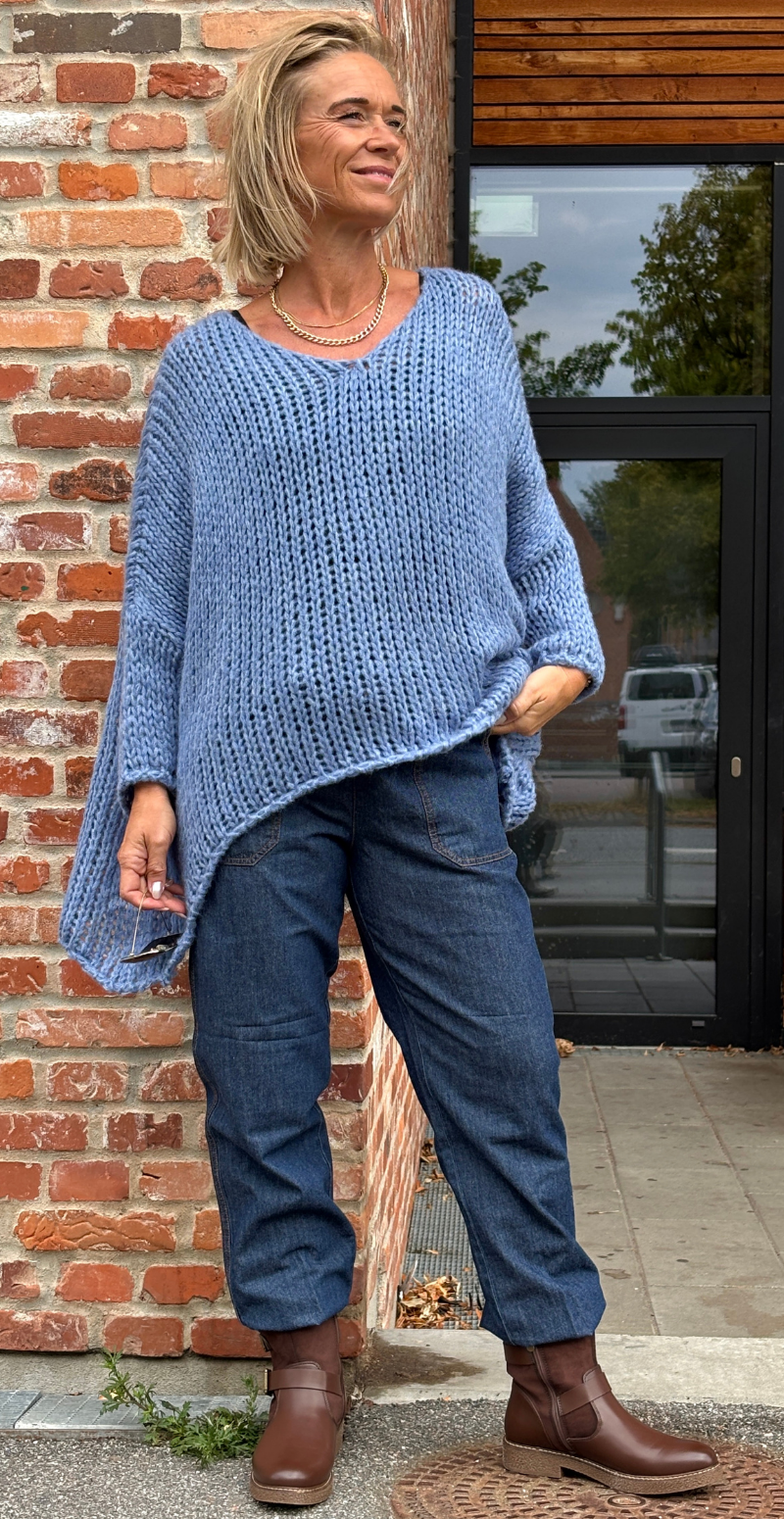 Lisea bukser med store lommer dark blue denim Freequent