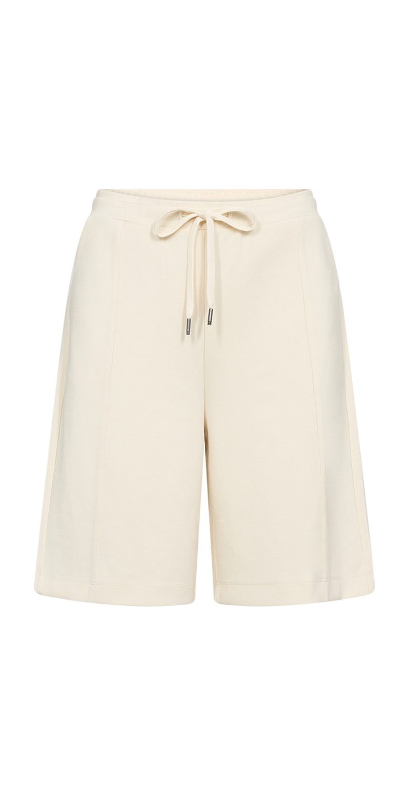 Julia shorts med bindebånd i taljen creme LikeLondon