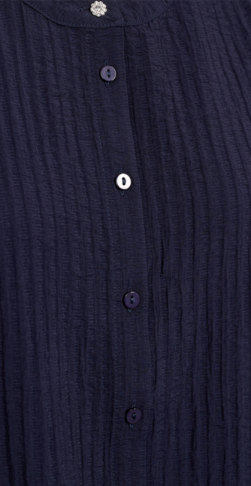 Aby bluse med struktur navy blazer