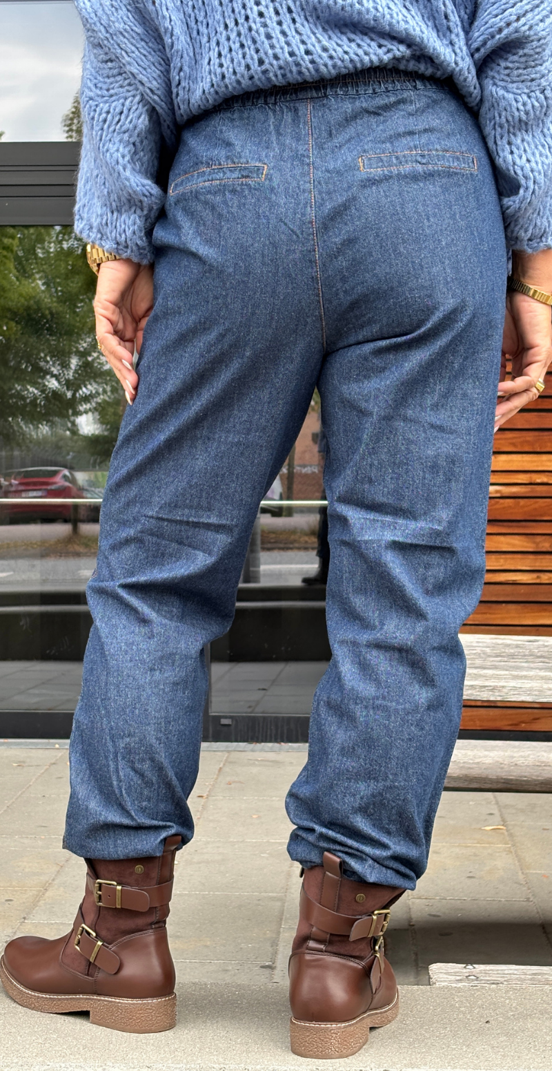 Lisea bukser med store lommer dark blue denim Freequent