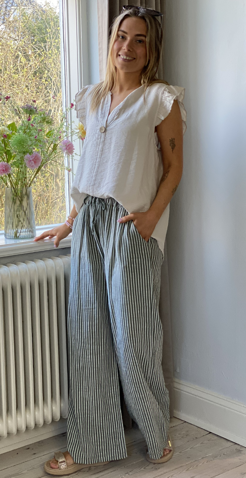 Elise stribet buks khaki Likelondon