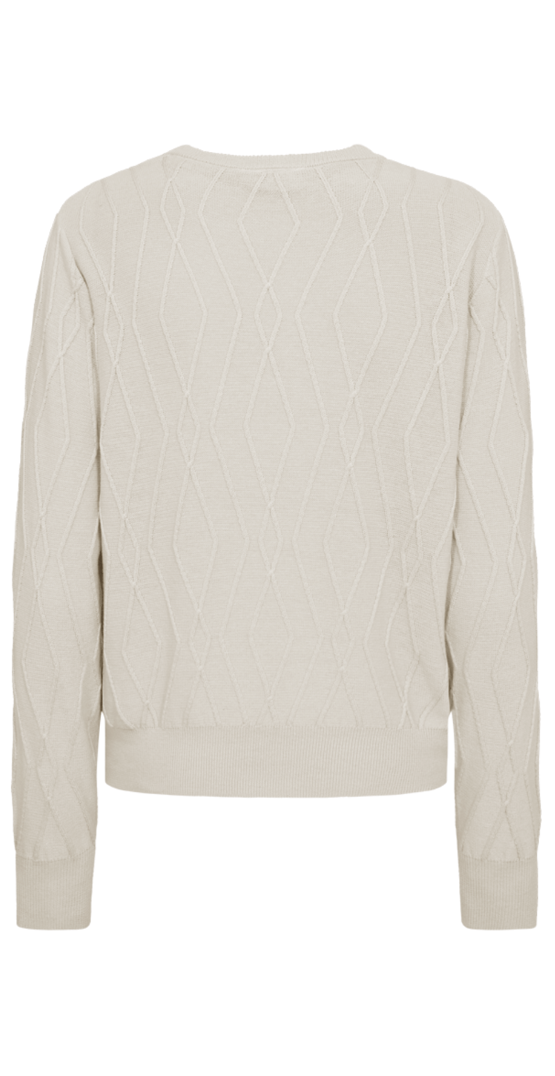 Cotty pullover med kabelmønster moonbeam