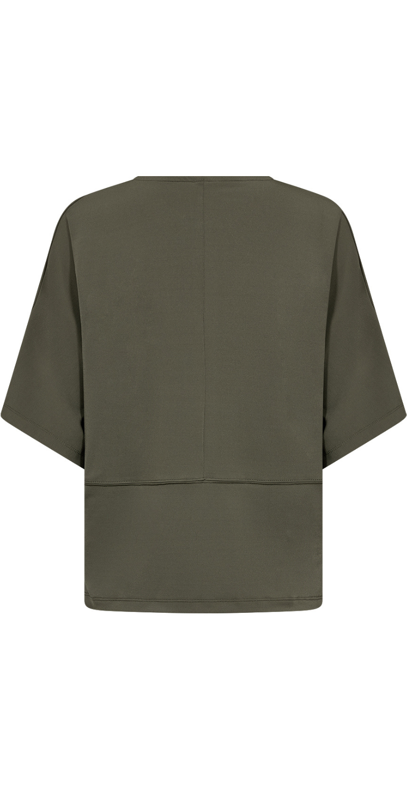 Elisa bluse med overskæring army LikeLondon