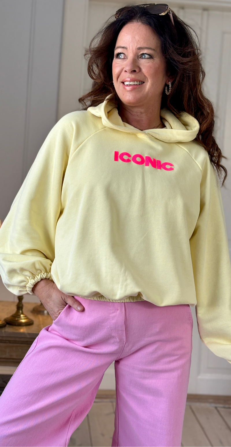 Nancy sweatshirt med hætte og iconic print lemon LikeLondon