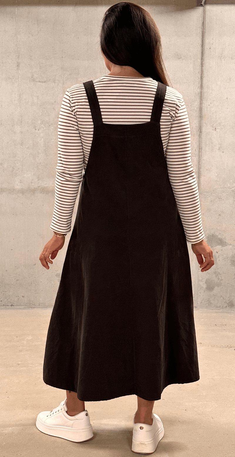 Camelia spencer i fløjl med lomme og træknapper brun LikeLondon By Christina