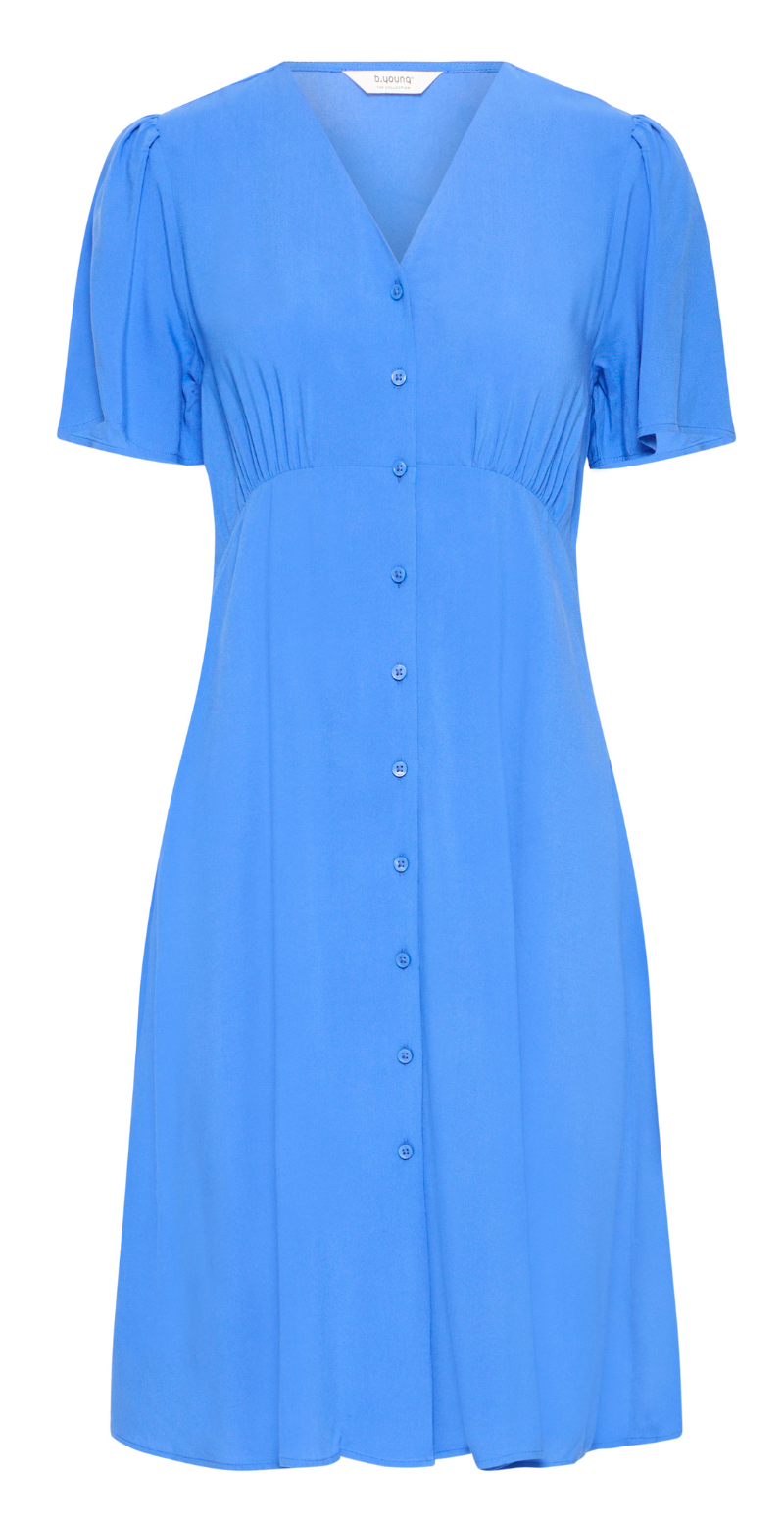 Joella kort kjole med v-hals nebulas blue B.young