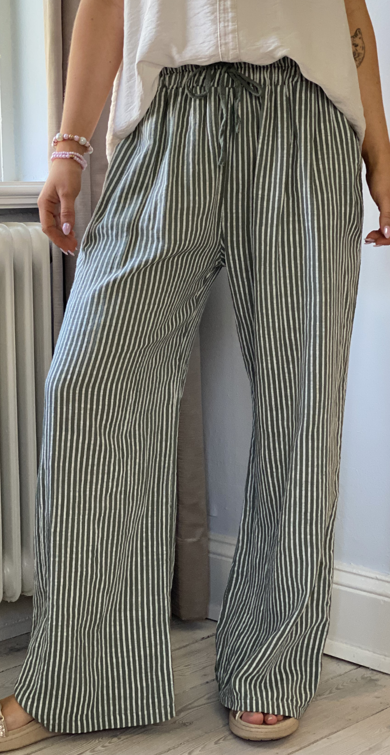 Elise stribet buks khaki Likelondon