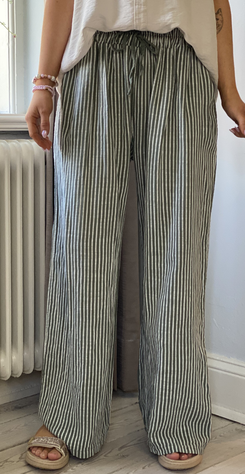 Elise stribet buks khaki Likelondon