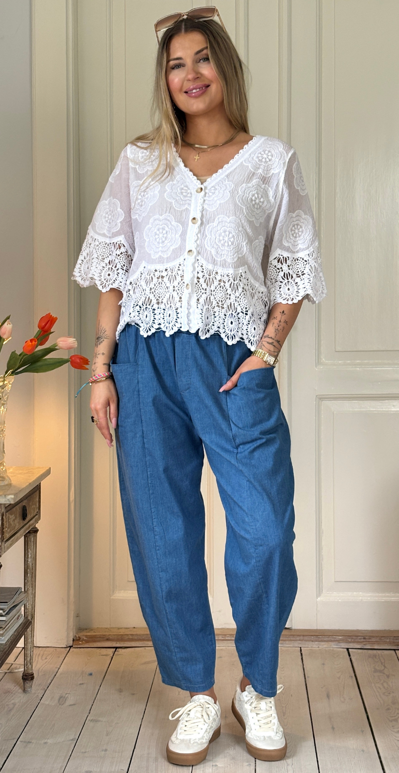 Enna denimbukser med lommer foran medium jeans LikeLondon