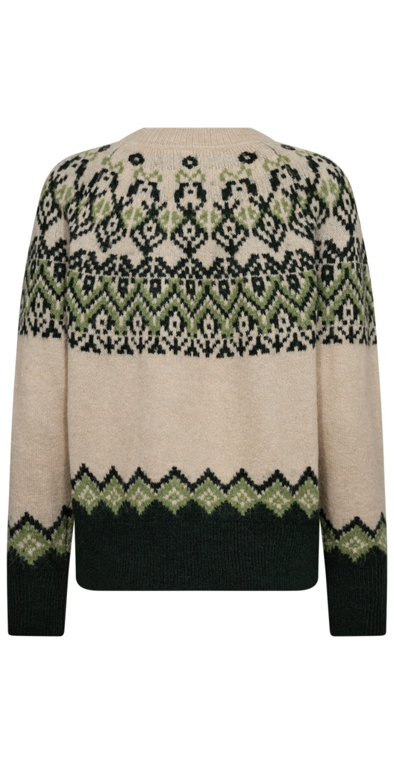 Merla pullover strik moonbeam w. deep forest Freequent