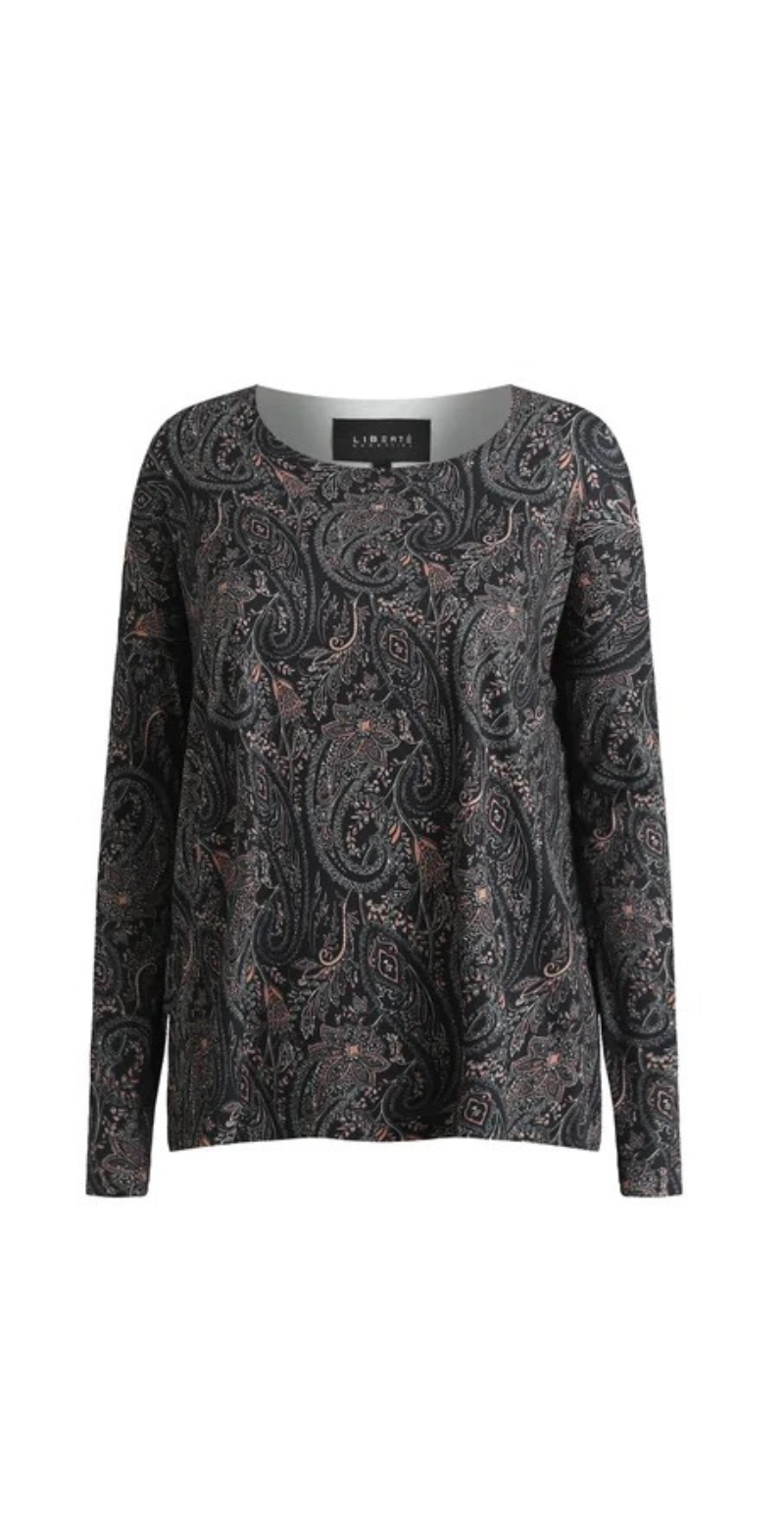 Alma bluse med lange ærmer night sky paisley Liberté
