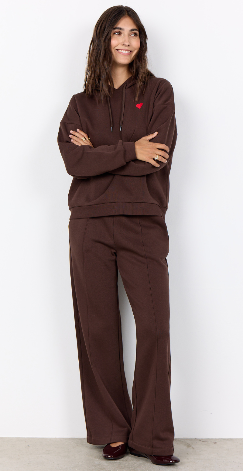 Angelin sweatshirt med hætte brun Soyaconcept