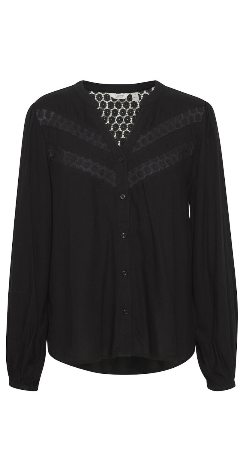 Habine bluse med v-halsudskæring sort B.young