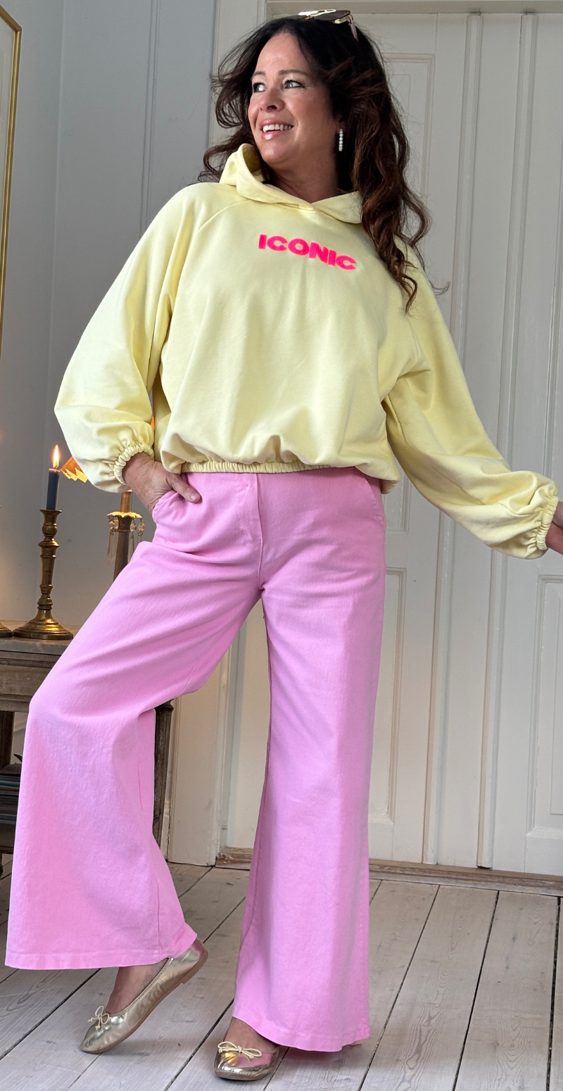 Nancy sweatshirt med hætte og iconic print lemon LikeLondon