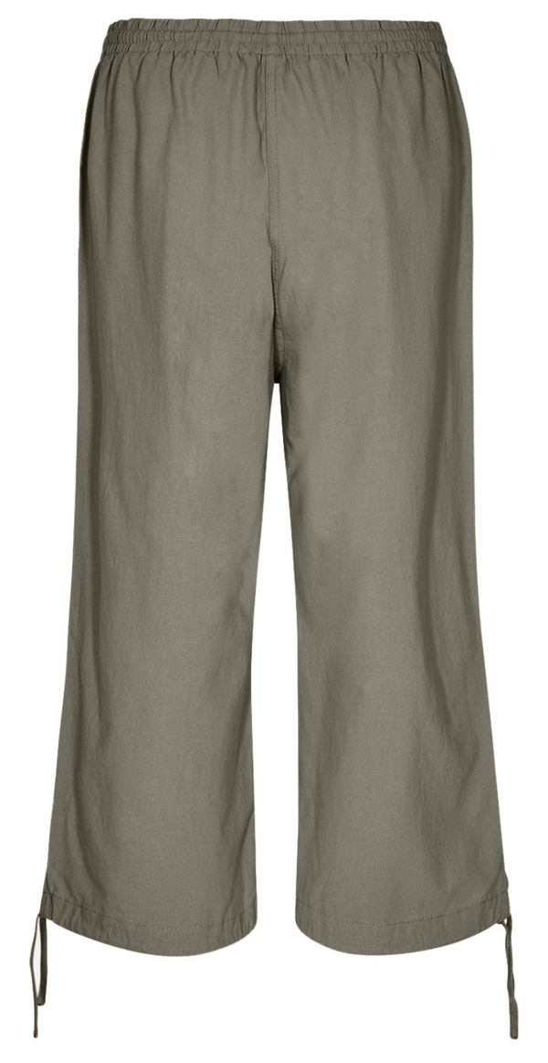 capri bukser med bindebånd og snøre khaki