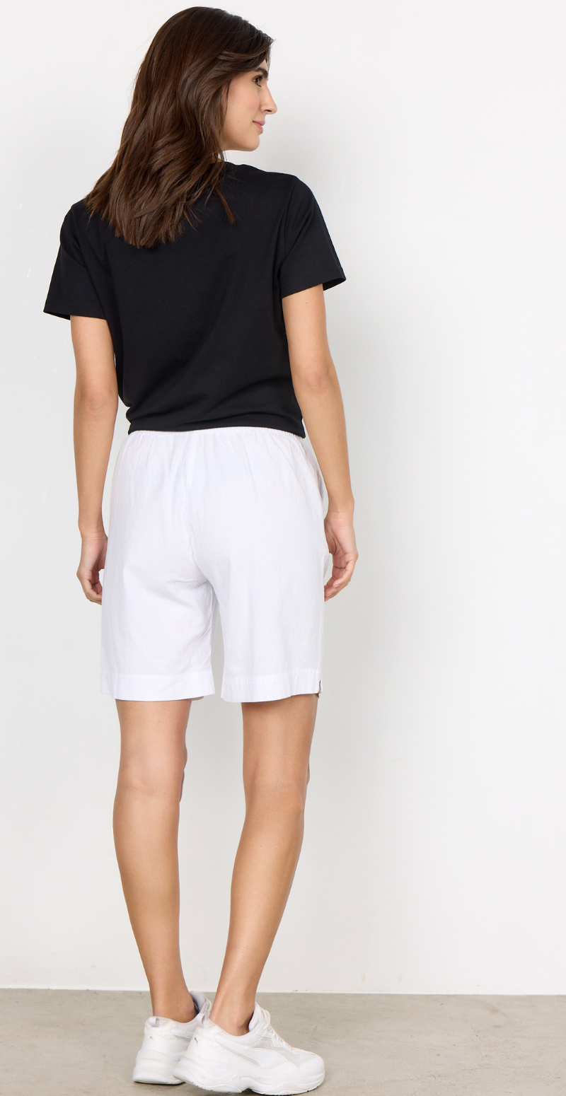 shorts med elastik og lommer hvid