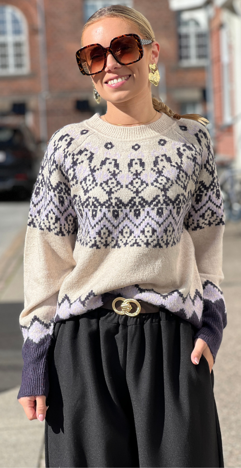 Merla pullover strik moonbeam w. nightshade Freequent