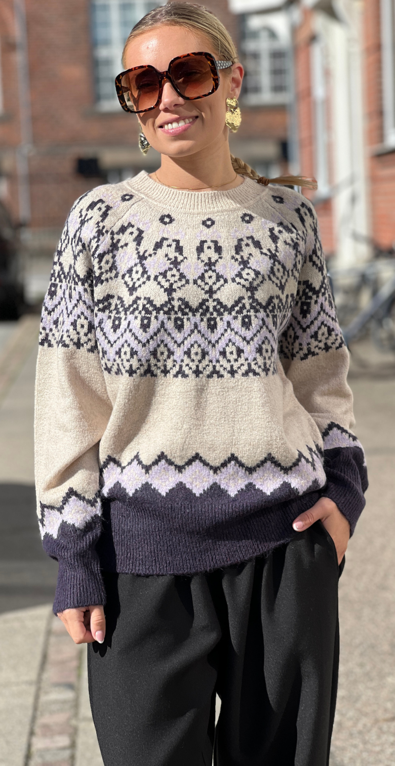 Merla pullover strik moonbeam w. nightshade Freequent