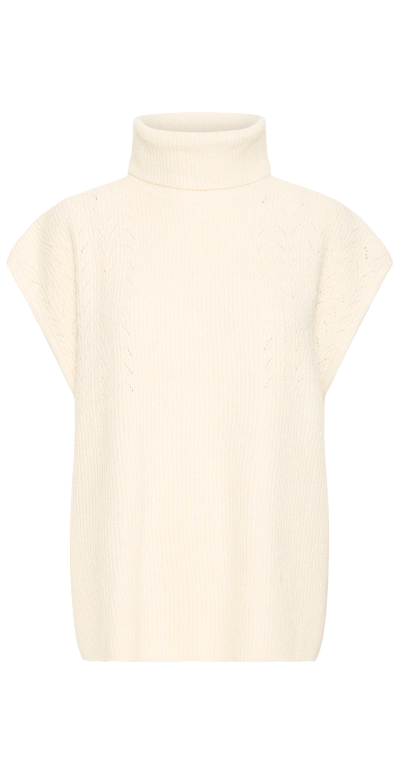 Vilko poncho med høj hals birch melange b.young