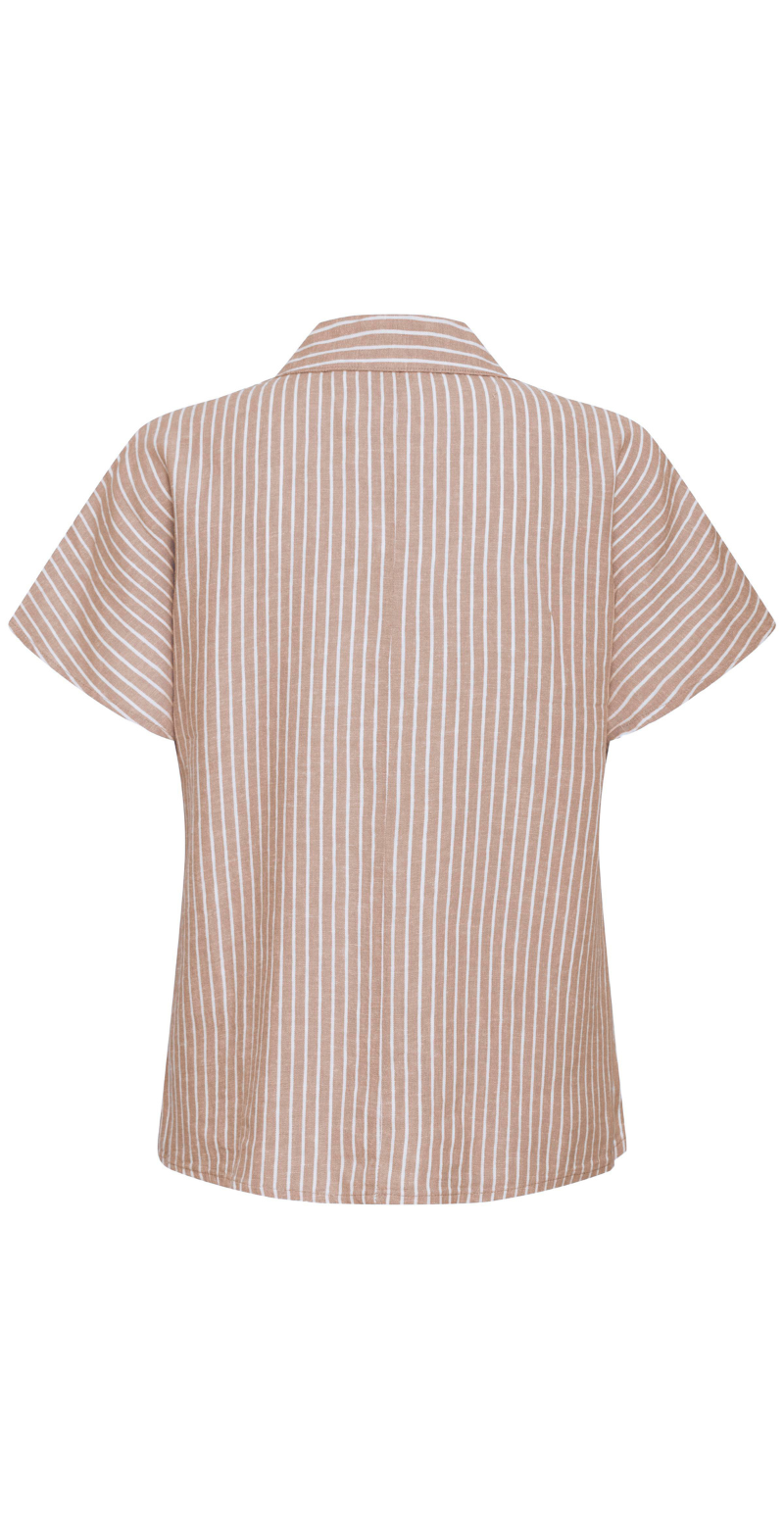 Falakka gennemknappet hørbluse woodsmoke stripe B.young