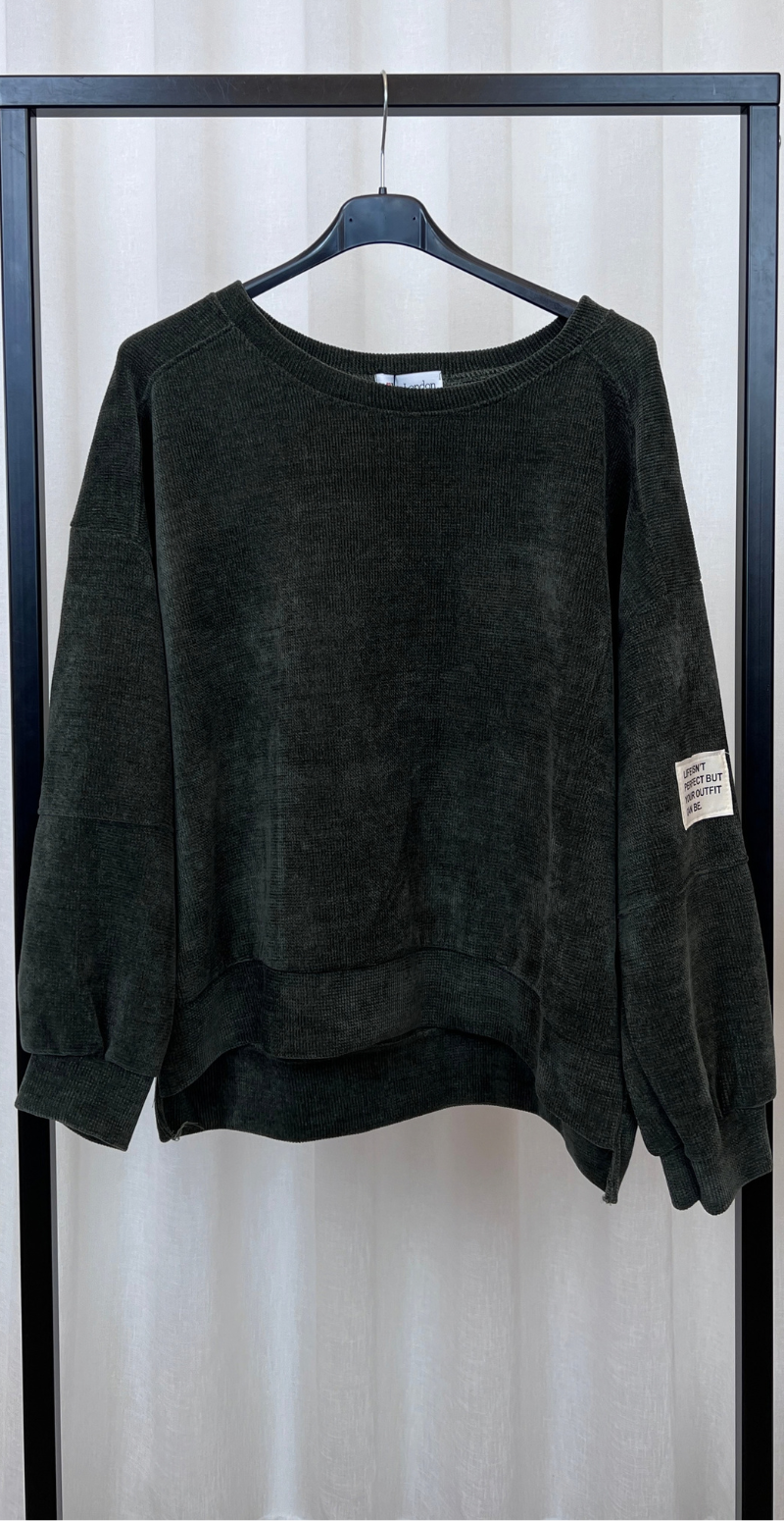 Nette sweat sæt i velour militare LikeLondon