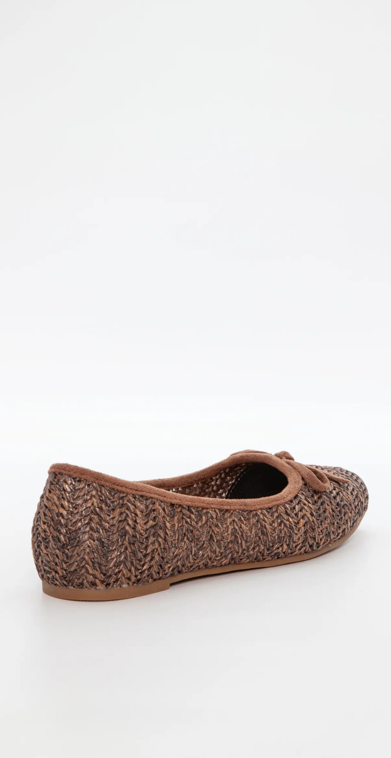 Ballerina i hæklet materiale brun Duffy