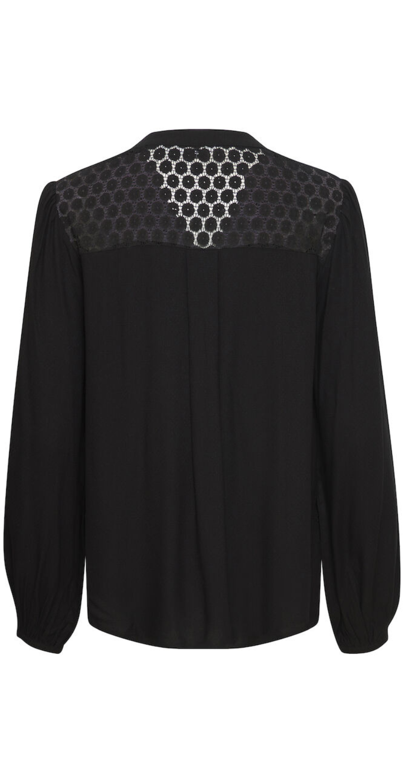 Habine bluse med v-halsudskæring sort b.young