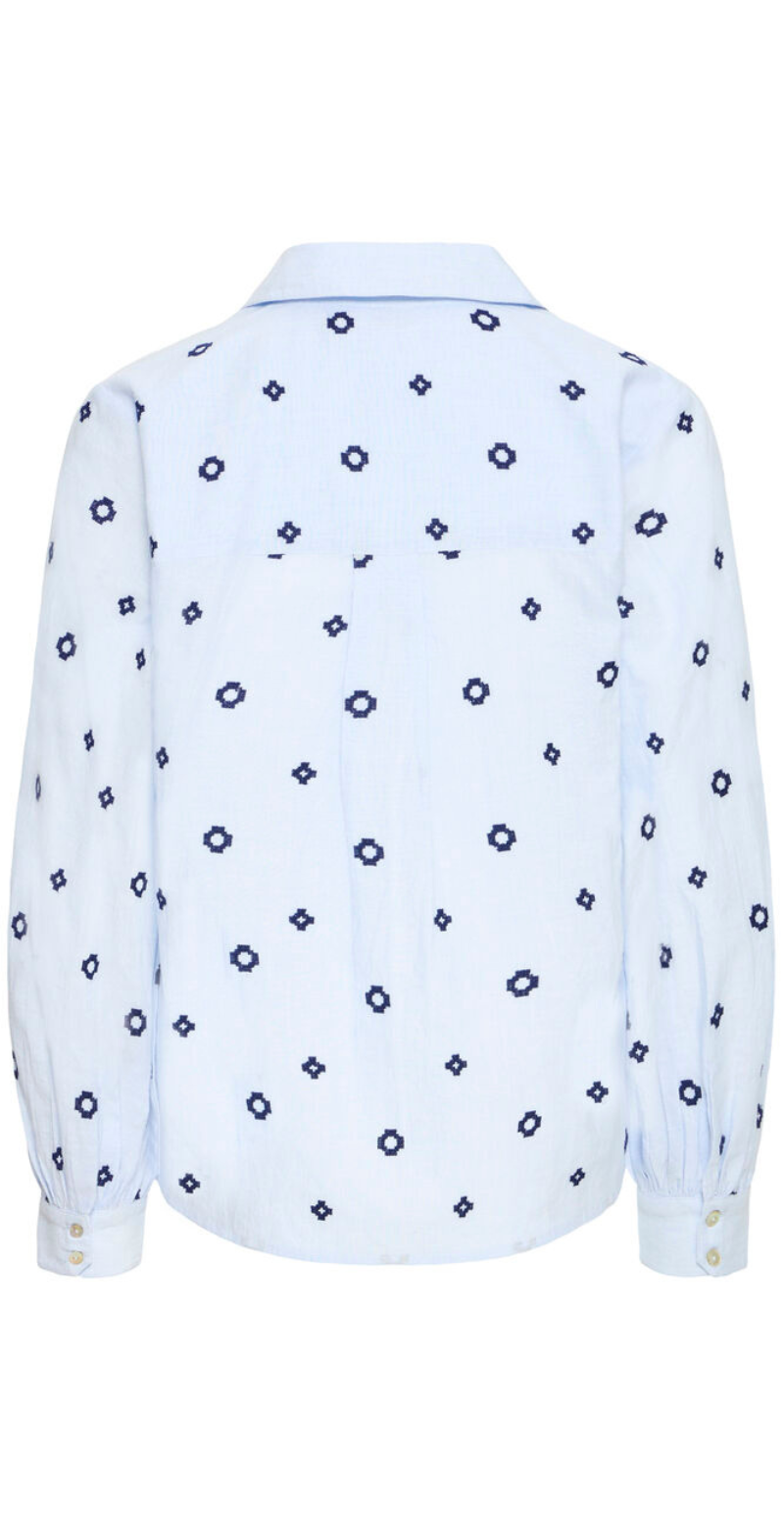 Fabienne bluse med cirkler della robbla blue b.young
