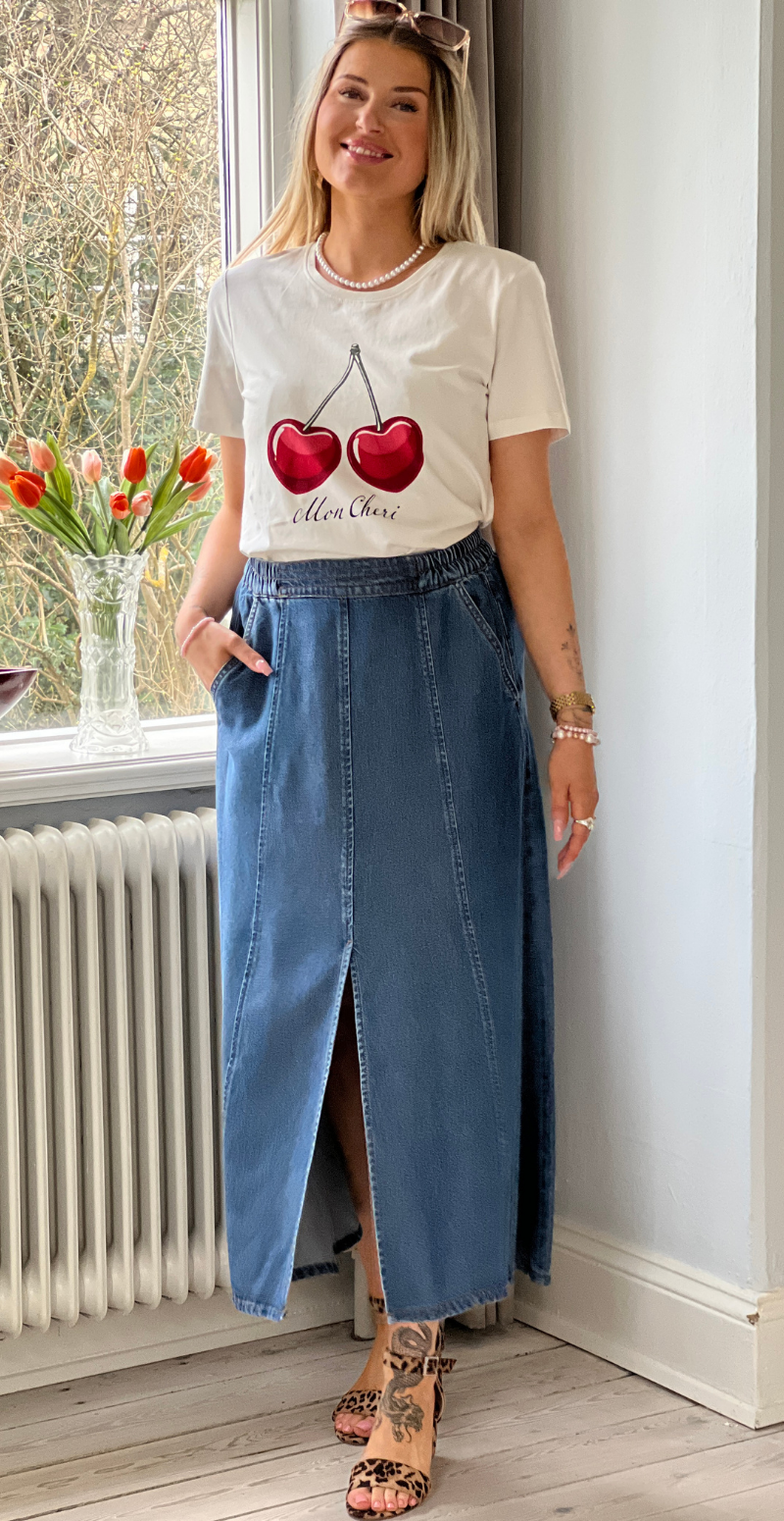 Fenjal t-shirt med kirsebær motiv star off-white Freequent