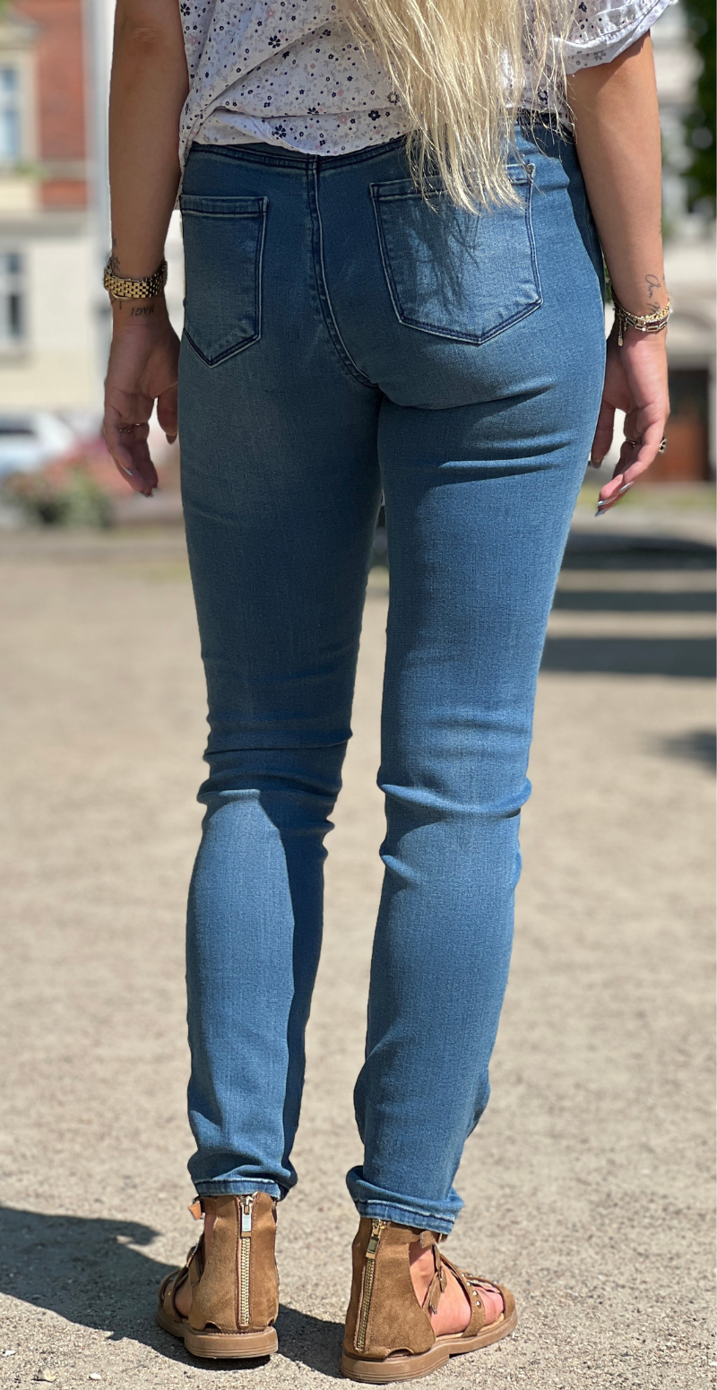 Denim shantal stretch buks medium blå