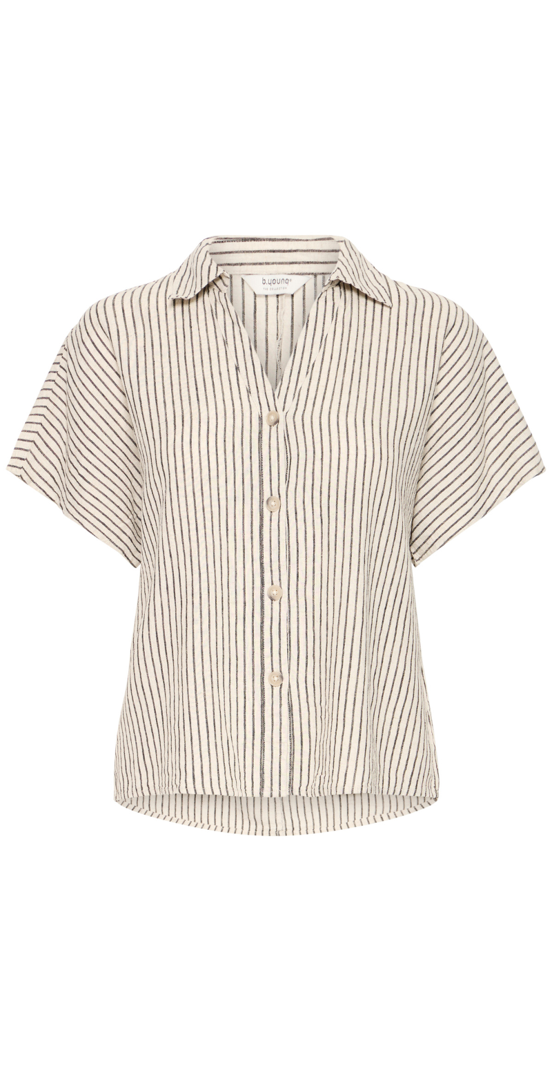 Falakka gennemknappet hørbluse rainy day stripe B.young