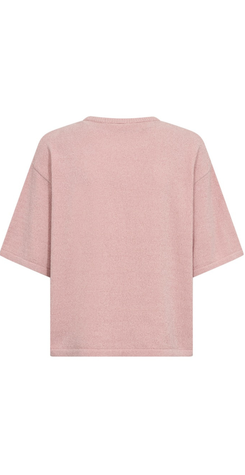 Tempo pullover i chenille med 3/4 ærmer pale mauve Freequent