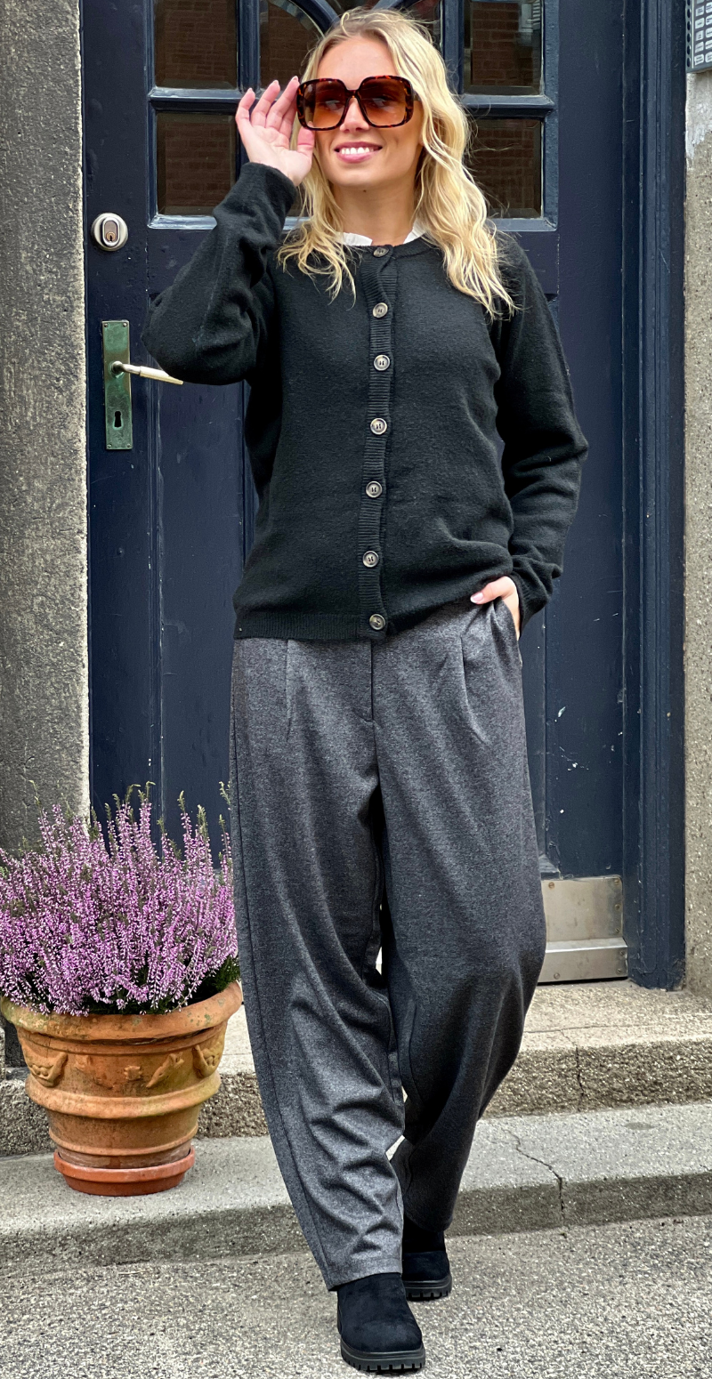 Orlean strik cardigan sort LikeLondon